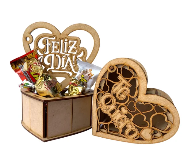 Caja estuche corazon 12x12